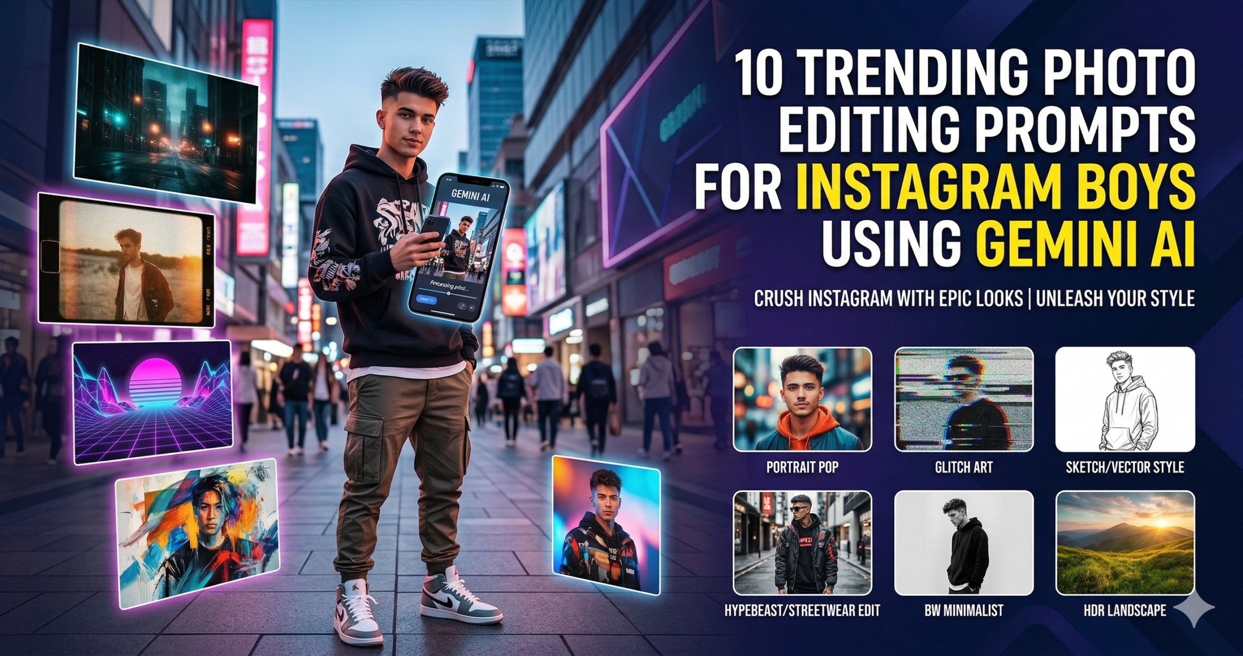 Trending Photo Editing Prompts for Instagram Boys Using Gemini AI