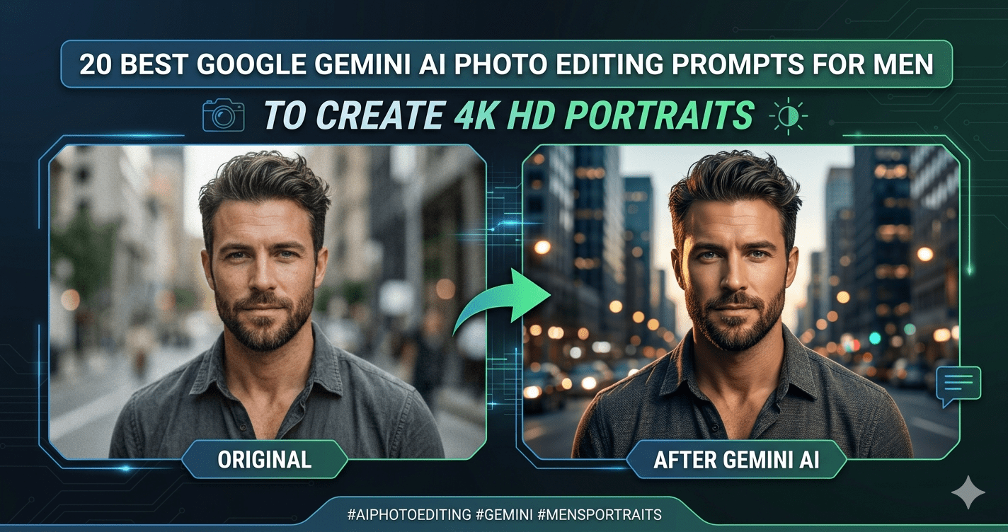 Google Gemini AI Photo Editing Prompts for Men to Create 4K