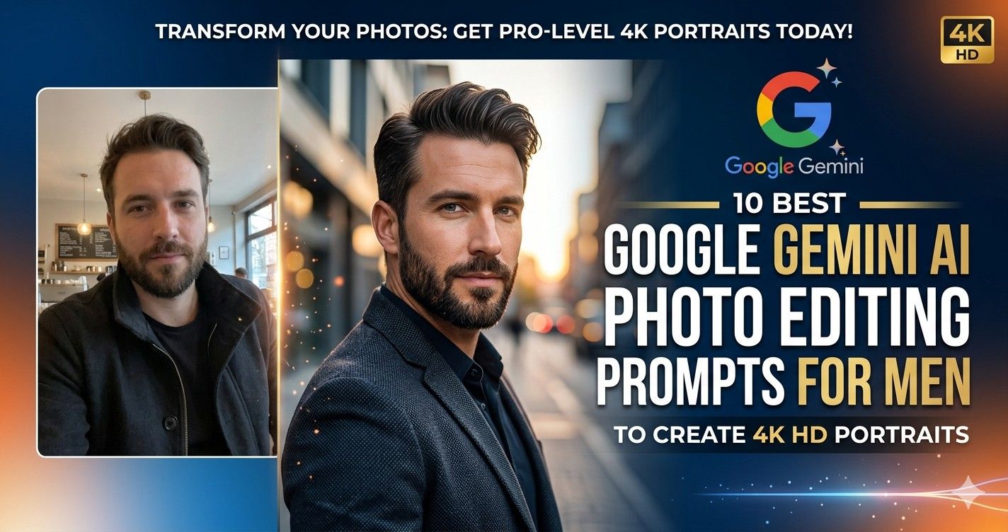 Best Google Gemini AI Photo Editing Prompts for Men